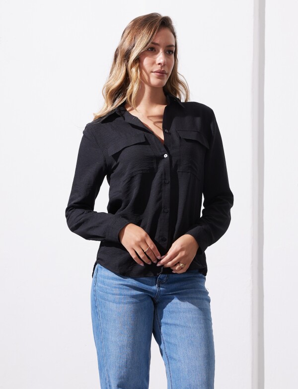 Camisa Bolsillos NEGRO