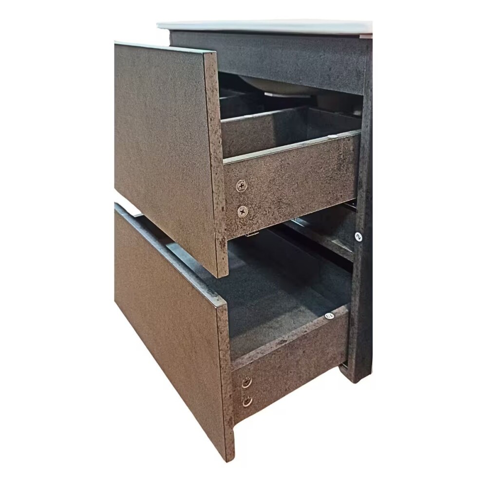 Mueble de baño suspendido Gris Oscuro 80 cm con bacha de loza Mueble De Baño Suspendido Gris Oscuro 80 Cm Con Bacha De Loza