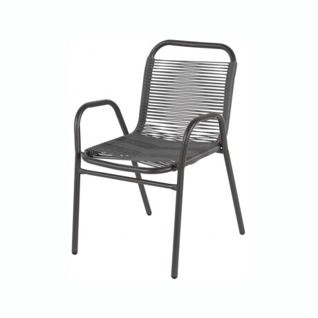 SILLA RATTAN SC-018R Silla De Jardín RUSTICO SC-018R Símil Rattan Estructura De Acero - Negro