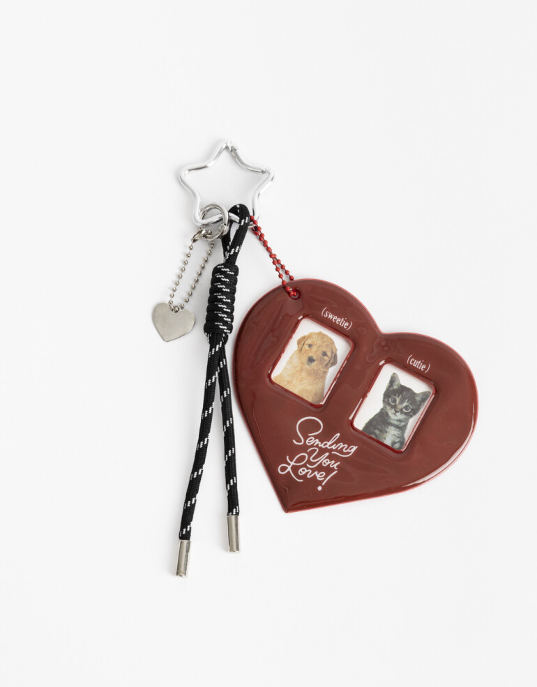 Llavero Acrilico Llavero Y Bag Charm Photo Frame Corazón - Combinacion Bicolor