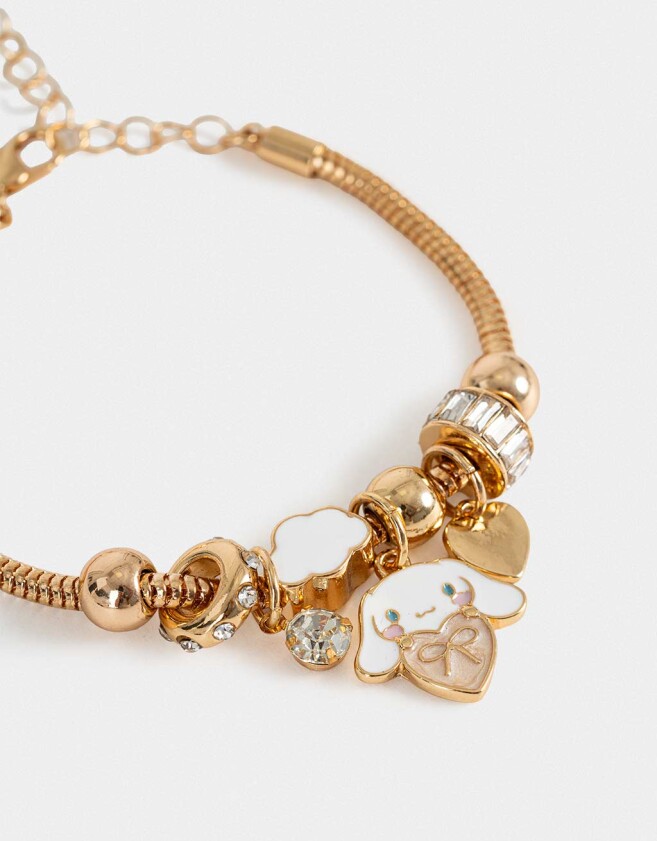 Pulseras Infantiles Licencias Pulsera Flexible Multi Dije Cinnamoroll - Dorado