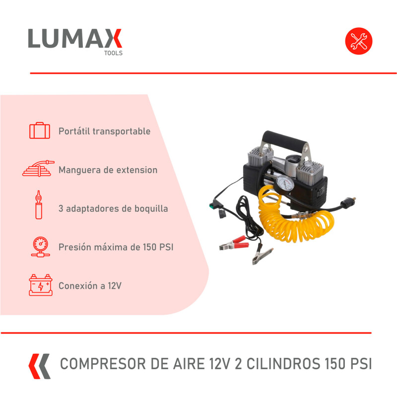 Compresor De Aire 12v 2 Cilindros 150 PSI Compresor De Aire 12v 2 Cilindros 150 PSI