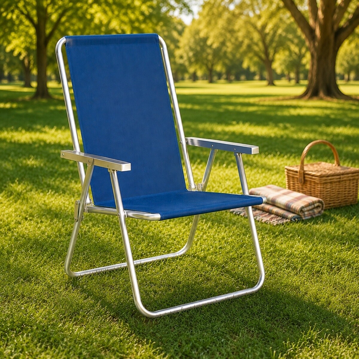 Silla Alta Conforto Aluminio - AZUL OSCURO 