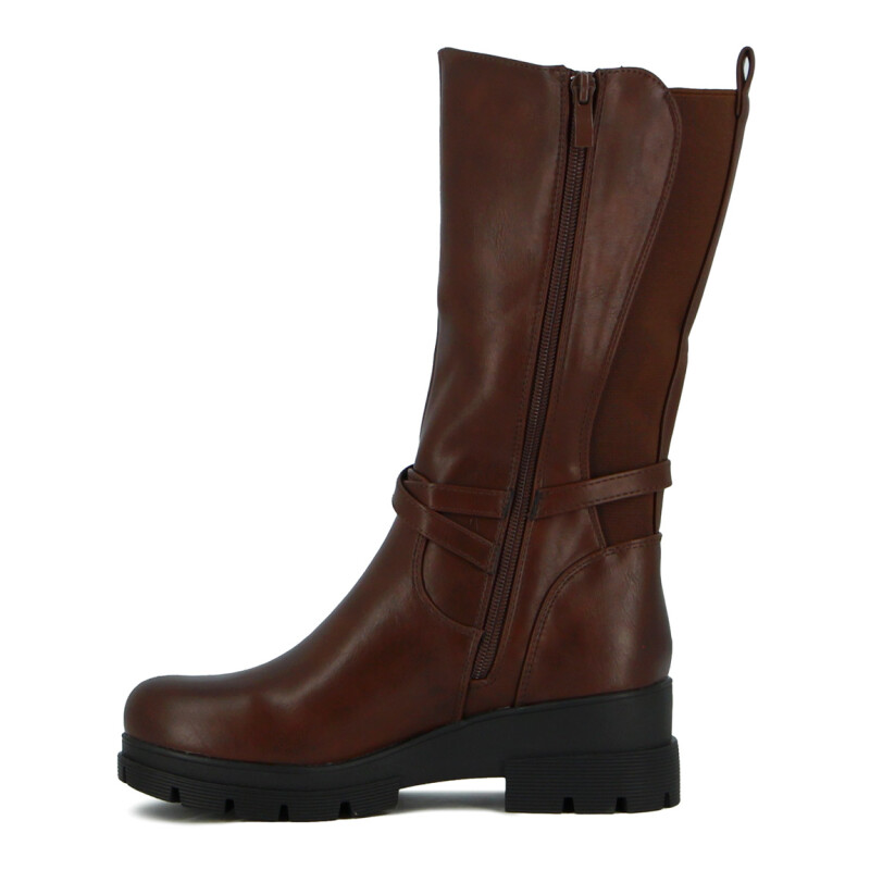 Botas Mujer Darkness Caña Media Marron Oscuro