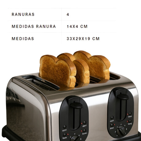 Tostadora inoxidable 4 ranuras Lacor Tostadora inoxidable 4 ranuras Lacor