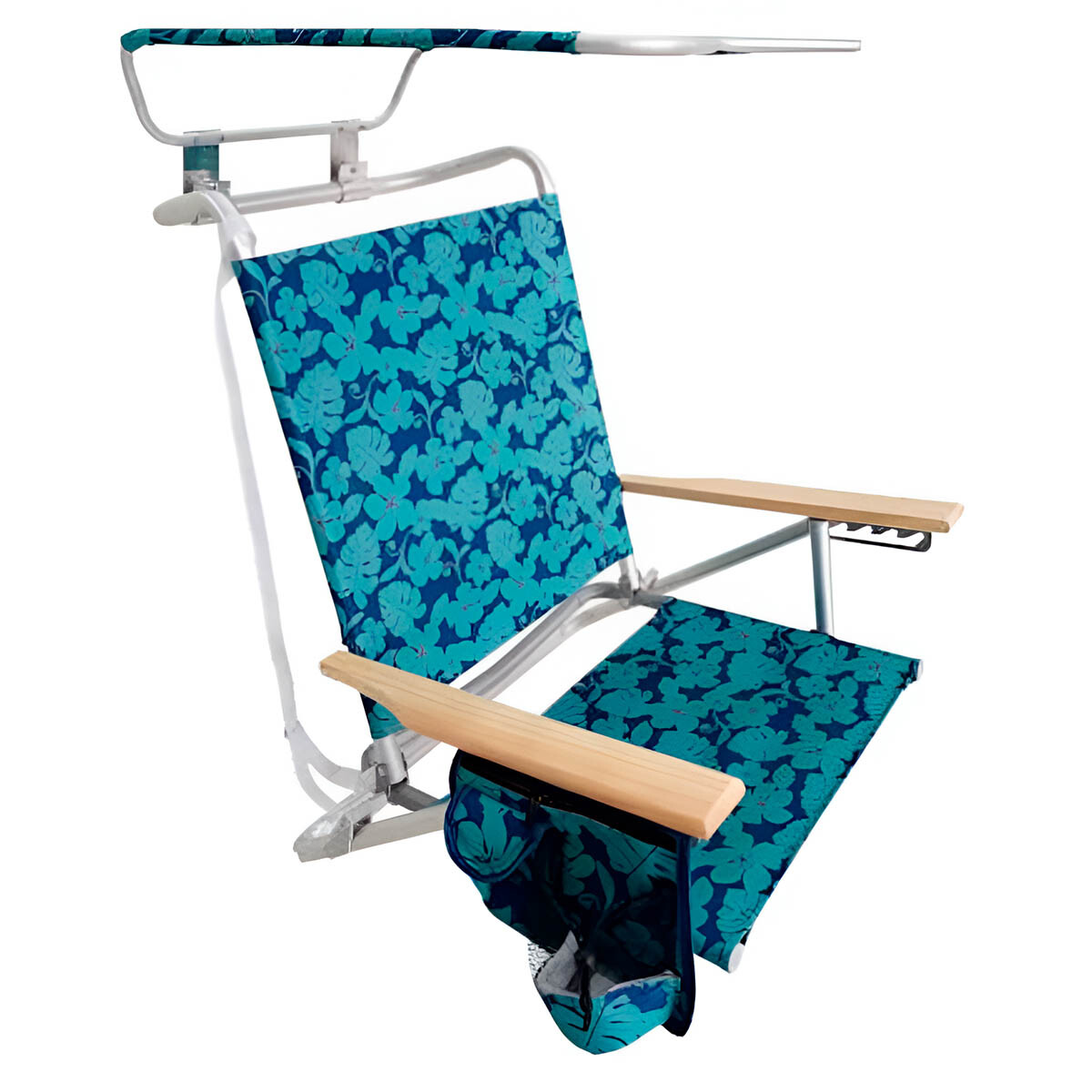 Silla Reposera Playa Baja Aluminio Con Techo 5 Posiciones 