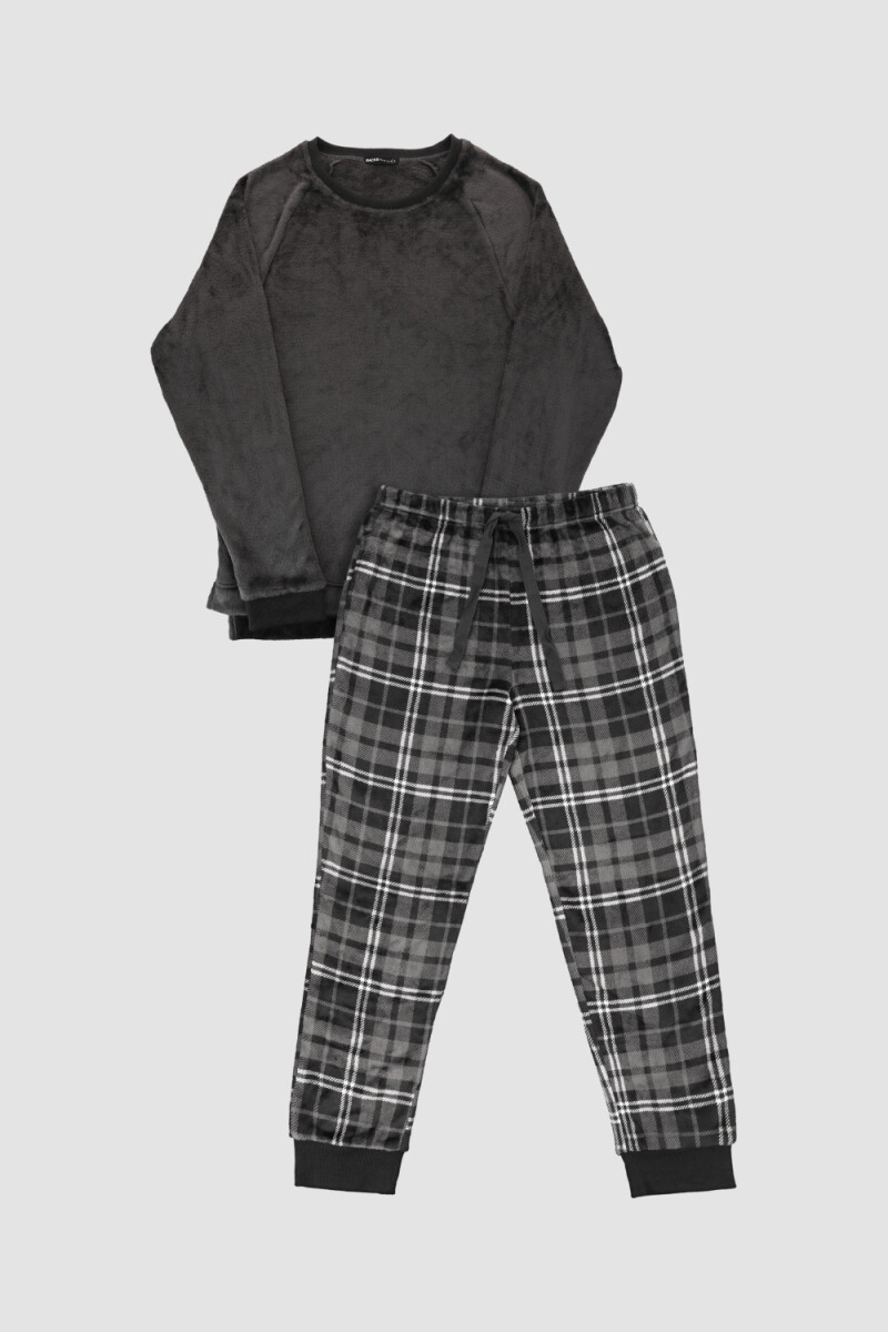 Pijama coral fleece men - Gris 