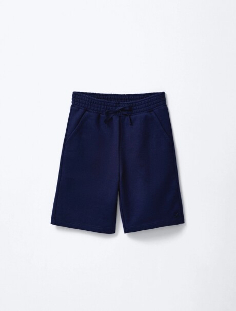 BERMUDA BÁSICA DE NIÑO EN ALGODÓN AZUL OSCURO