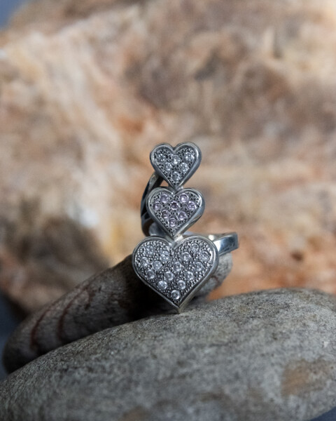 Anillo Corazones PLATEADO