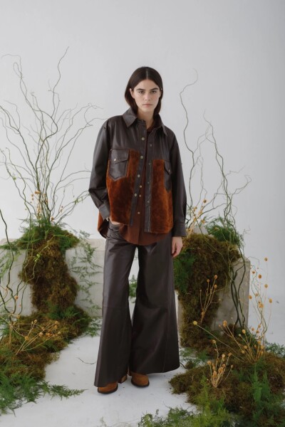 PANTALON WIDE XL COURO Chocolate