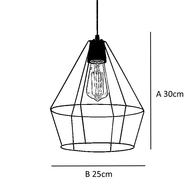 ""COLGANTE 1 LUZ ""DIAMENTE"" E27 NEGRO" ""COLGANTE 1 LUZ ""DIAMENTE"" E27 NEGRO"