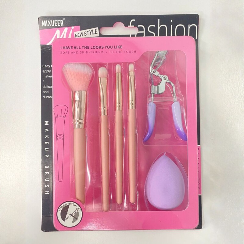 Set de Maquillaje de 6 Piezas con Brochas y Esponja N/a