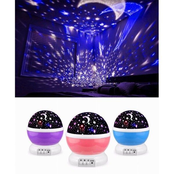 Lampara Veladora Proyector Led De Estrellas Usb Mesa Techo Variante Color Celeste