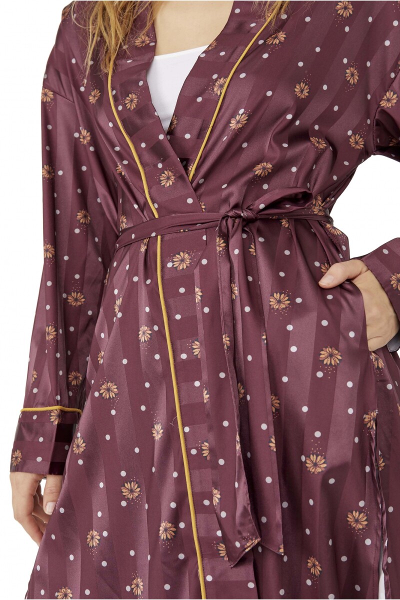 PAJAMA PARTY HOLIDAY ROBE Bordo