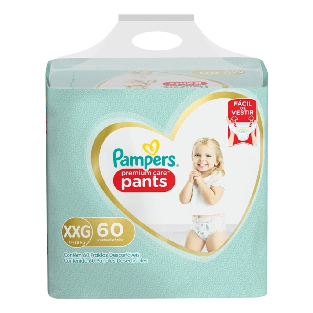 Pañales Pampers Premium Care Pants XXG - Cont. 60 Unidades