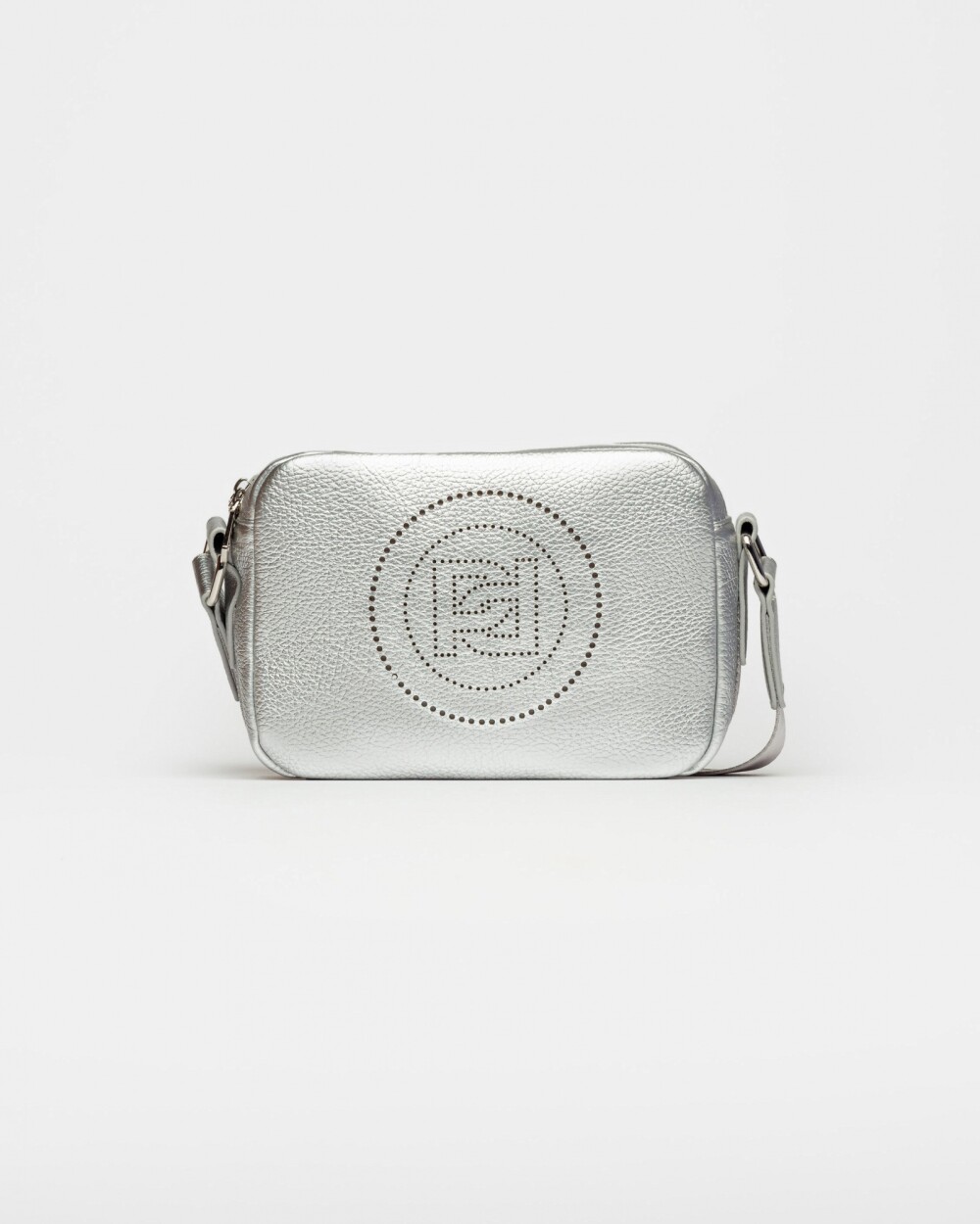 Bandolera Key en efecto cuero graneado Metalizado