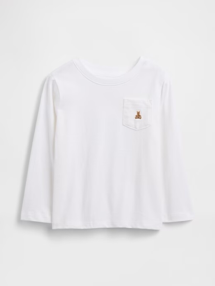 Remera Básico Con Bolsillo Toddler Niño - White V2 Global 