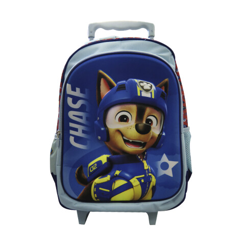 Mochila Infantil 3D con Carro Tafeta Grande 40 x 30 cm CHASE HAPPY AZUL
