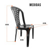 PACK DE 6 SILLAS BISTRO APILABLE S/POSABRAZOS NEGRAS Pack De 6 Sillas Bistro Apilable S/posabrazos Negras