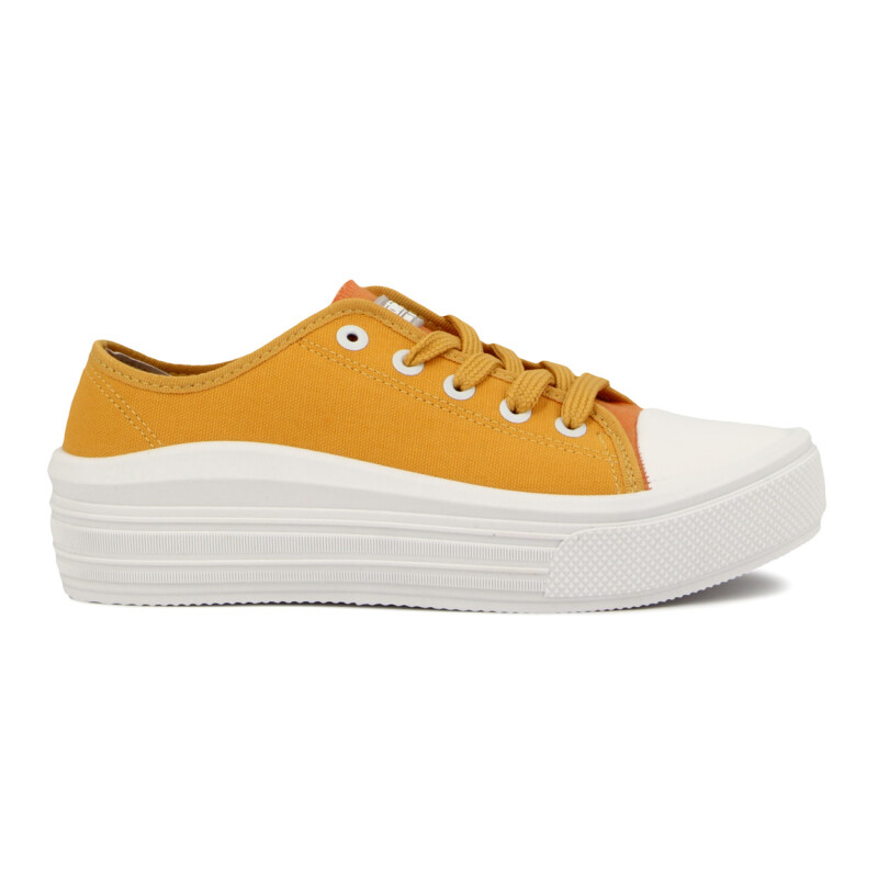 Moleca Calzado Casual Lona Acordonado Mostaza-naranja