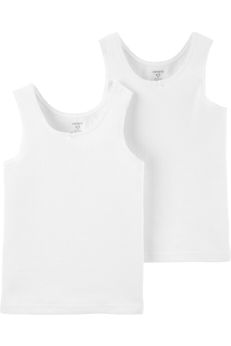Pack dos musculosas interiores de algodón, blancas Sin color
