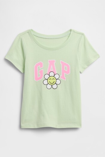 Remera Logo Gap Manga Corta Toddler Niña Pod Green