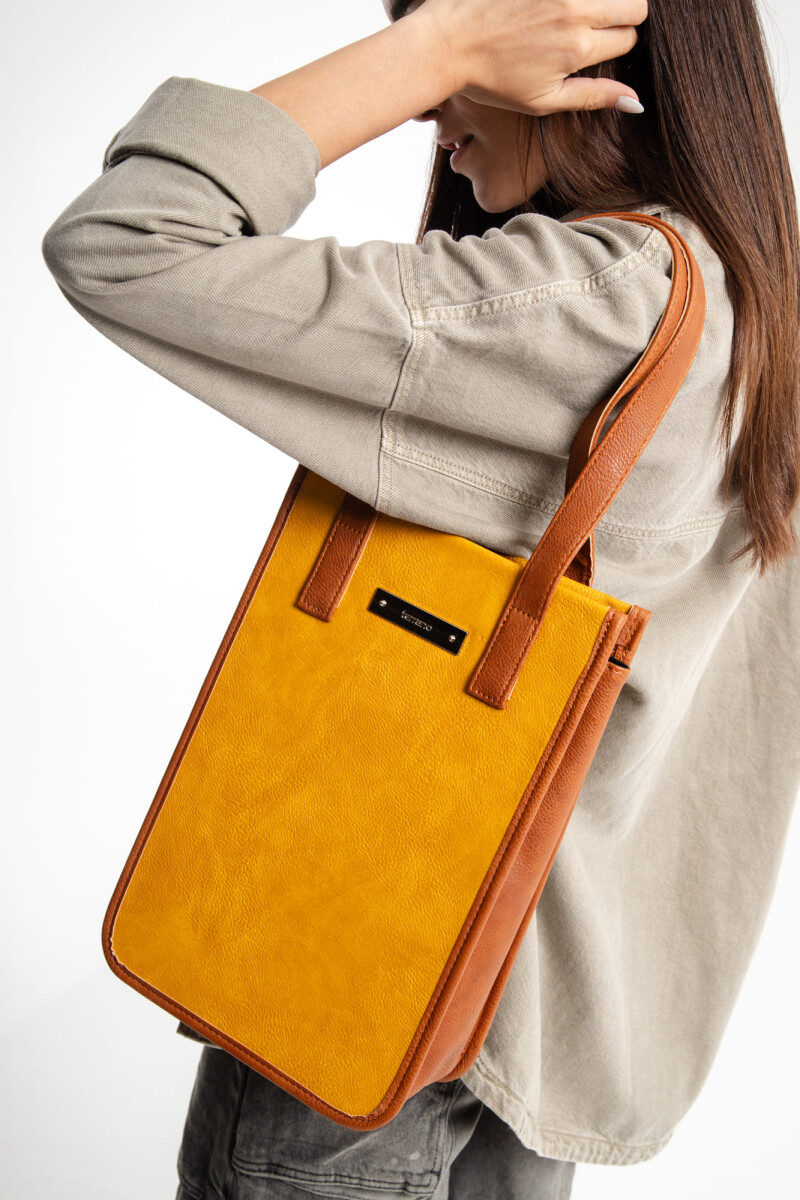 Matera bolsito Lisa - Mostaza Combinada 