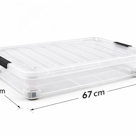 Caja Organizadora Con Ruedas 52 Litros Bajo Cama 67x47x17 Transparente