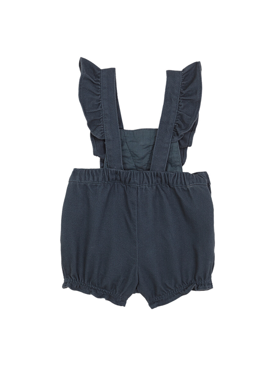 Peto Corto De Rayas Con Volantes Azulado