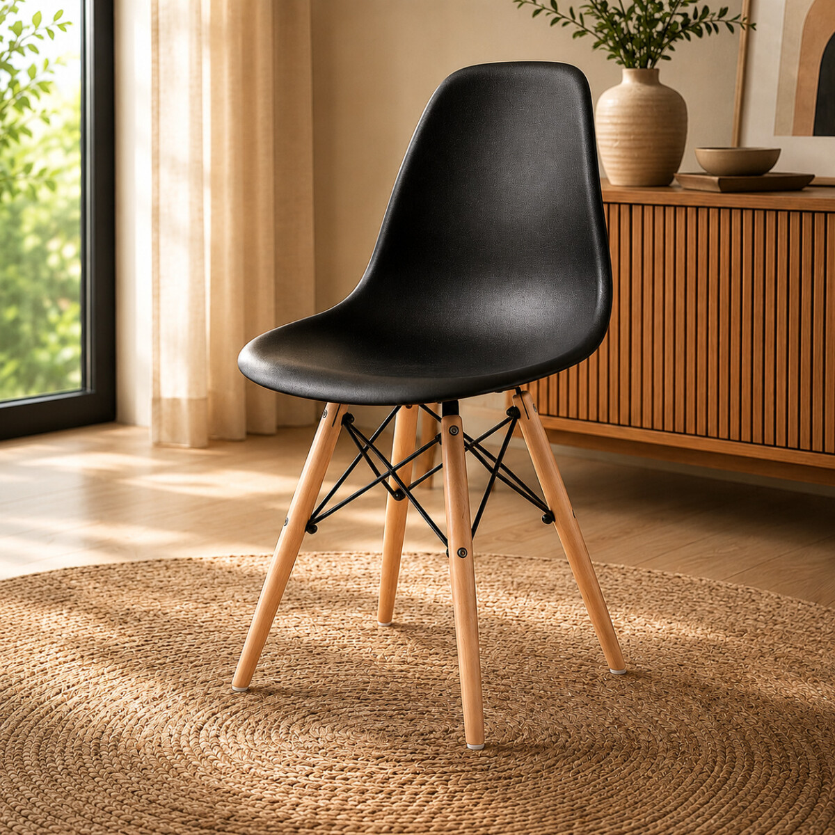 Silla ComboHome Eames Reforzada Pack X6 - Negro 1 