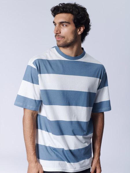 Remera rayas Azul