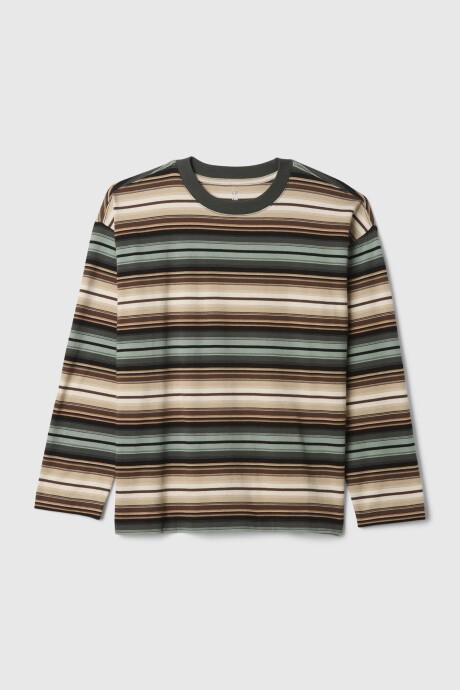 Remera A Rayas Manga Larga Niño Brown Stripe