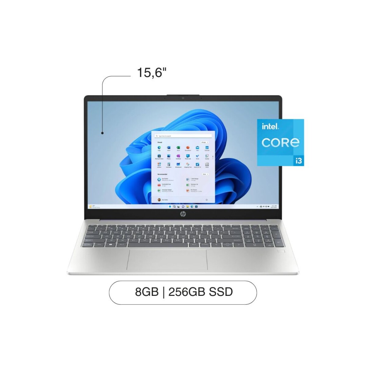 Notebook HP 15-FD0131WM 15,6' FHD 256GB / 8GB RAM I3-N305 W11H 