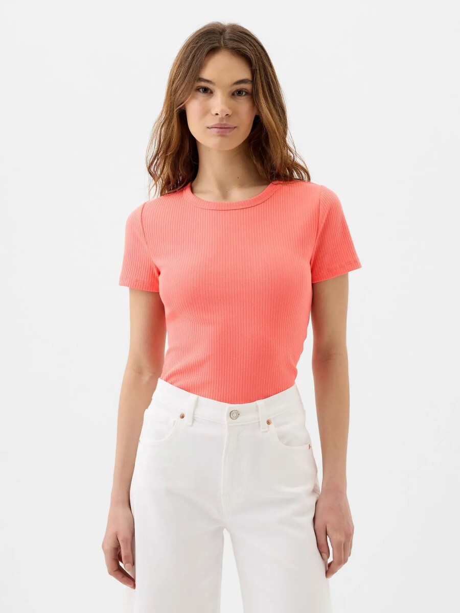 Remera Rib Manga Corta Mujer - Cupid Pink 