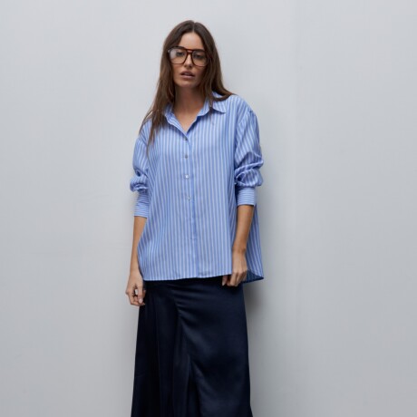 CAMISA DANAE STRIPE Azul Melange