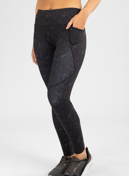 Calza black floral Negro