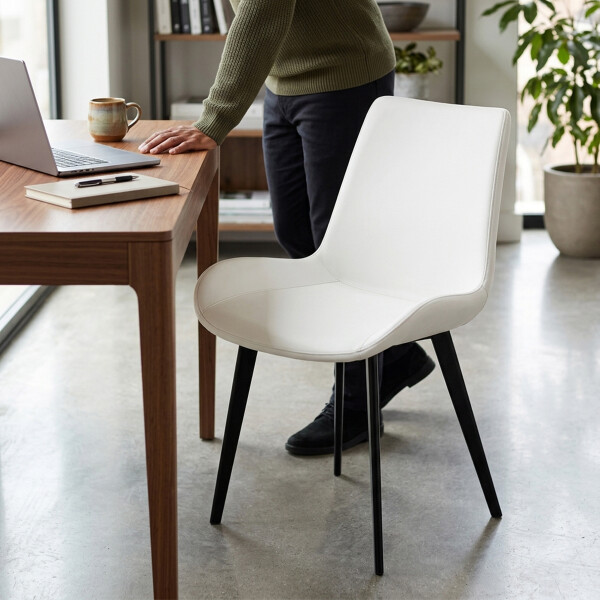 Silla de comedor Tapizada Negra Blanco