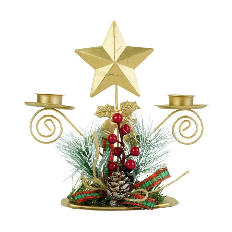 Candelabro navideño de metal Candelabro navideño de metal