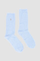 Medias mohair extra y bordado Celeste