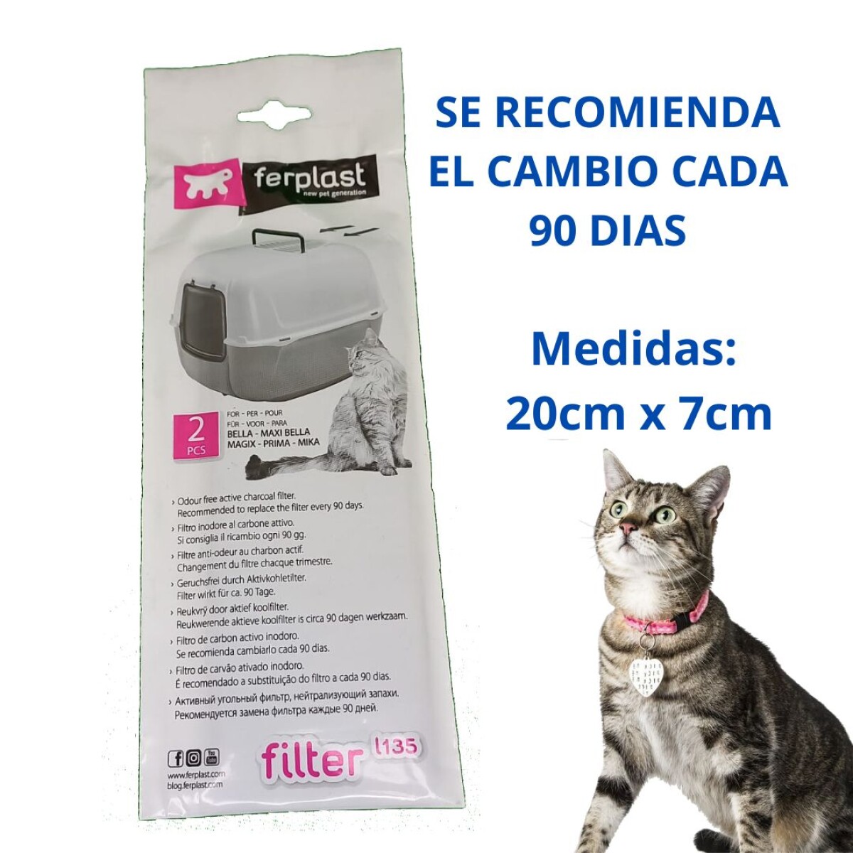 Filtro Carbon Activo Ferplast 