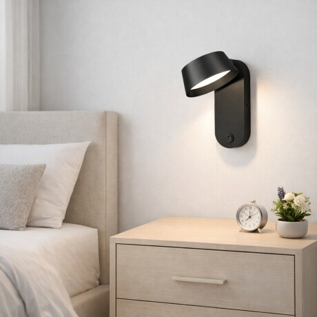 Pantalla led de pared con llave Luz cálida NEGRA