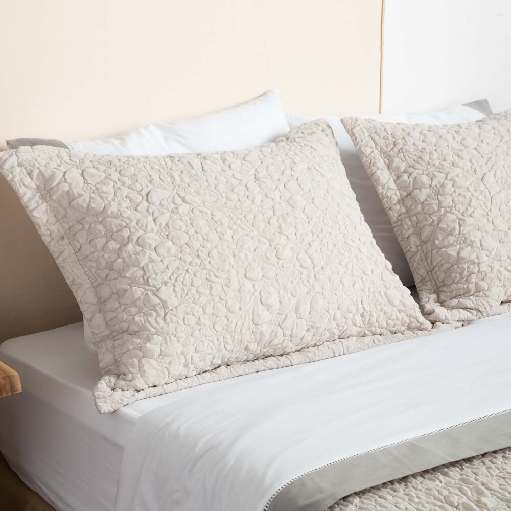 SET CUBRECAMA KING FIBRA-SUAVE JAQCUARD FLOR