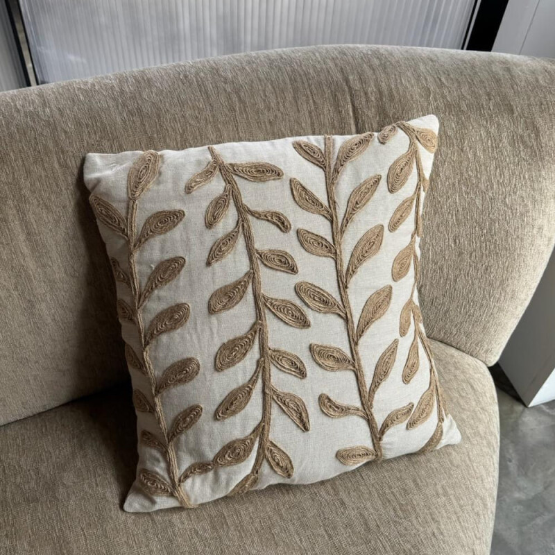 Funda de almohadón hojas marrones 45x45cm Funda de almohadón hojas marrones 45x45cm