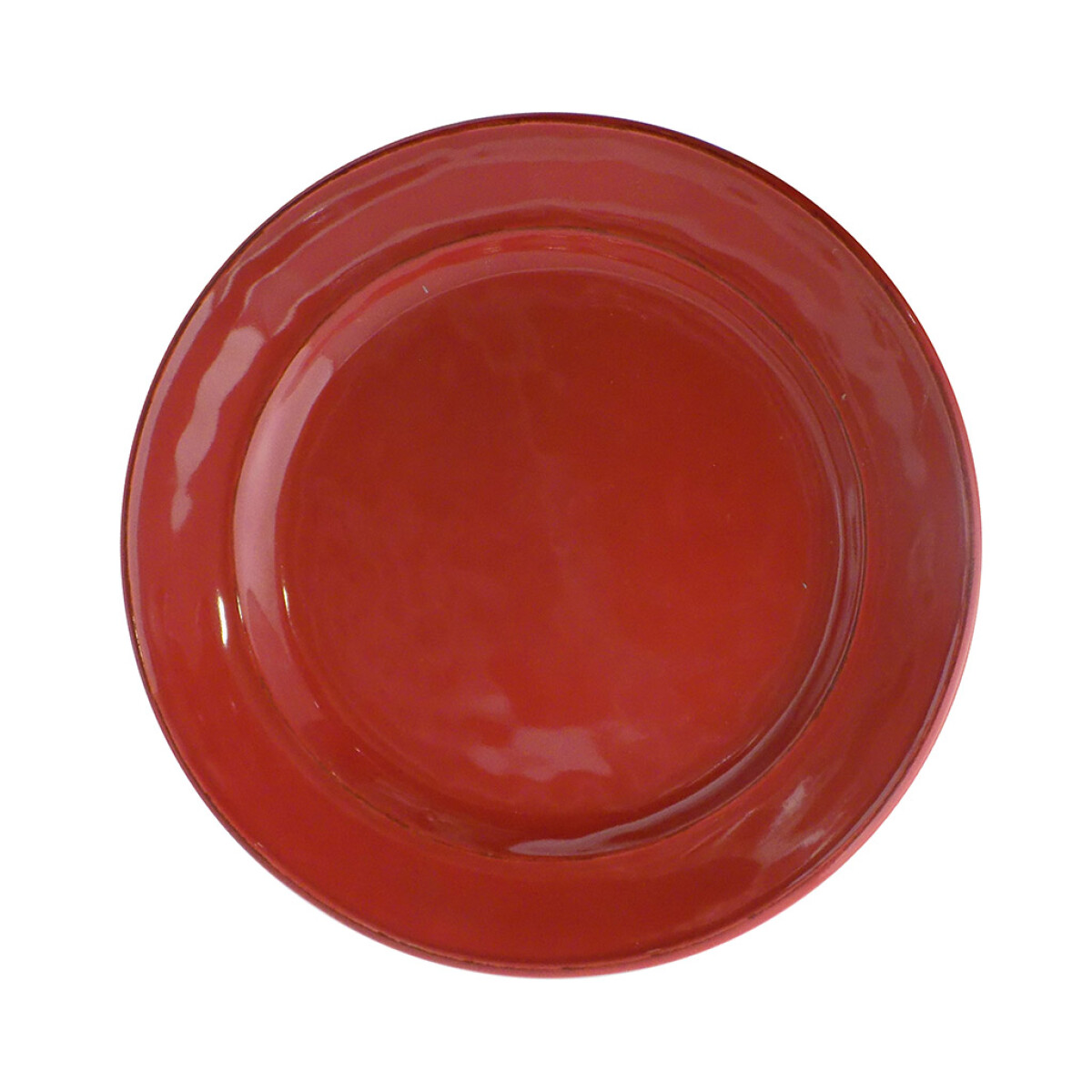 PLATO DE POSTRE 22.5CM BORDE DOBLE ROJO 