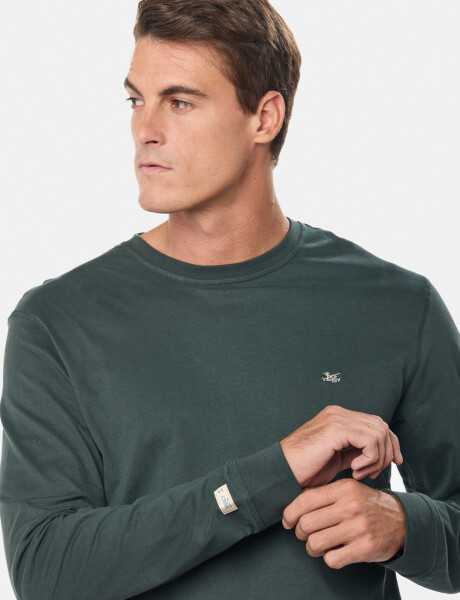 REMERA LISA DE ALGODÓN Verde Oscuro