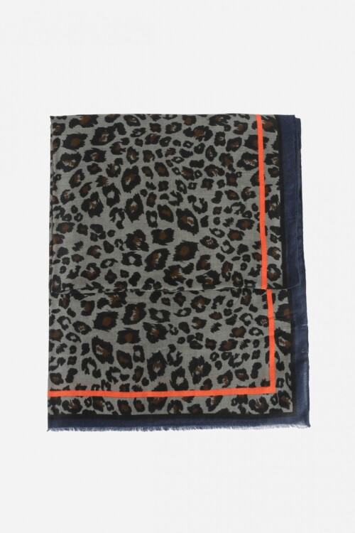 Pashmina animal print reborde animal print