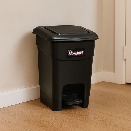 PAPELERA TACHO CON PEDAL BLACK 12 LITROS NEGRO
