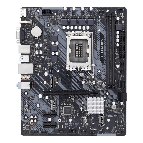 Asrock - Tarjeta Madre B660M-HDV - Socket LGA1700. DDR4 5066+ (Oc). D-sub, Hdmi, Display. 4 X SATA3, 001