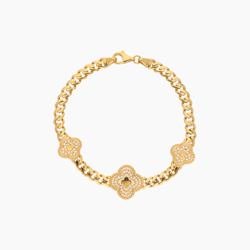 Pulsera en oro 18K con apliques de circonias Pulsera En Oro 18k Con Apliques De Circonias