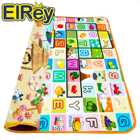 Alfombra Antigolpe Doble 200x180 Gruesa Infantil Bebé Playa-Letras